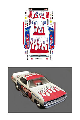 Don the Snake Prudhomme Hotwheels Cuda decal 1/64 scale AFX Tyco