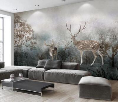 3D Branch Deer 46774NA Wallpaper Wall Murals Removable Wallpaper Fay