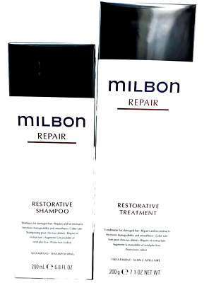Milbon Repair Restorative 200mL Shampoo + 200g Treatment Set From