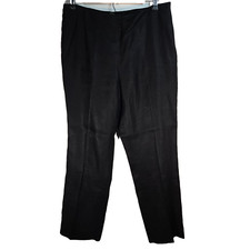 Lauren Ralph Lauren Black Linen Flat Front Pant Womens 8