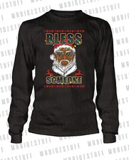 Christmas Black Santa Bless Some One Holiday Tee Shirt Graphic Big & Tall Small