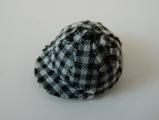 (A6.1) 1/12th scale DOLLS HOUSE BLACK/WHITE GINGHAM CHECK CAP - CHECK SIZE