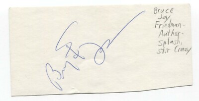 Bruce Jay Friedman Signed 3x5 Index Card Autographed Signature Author Writer