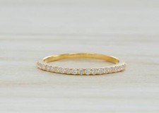 Eternity 1.20 MM Diamond Half Band Rings / Diamond Stackable Ring / Micro Pave