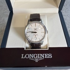 Longines Flagship Automatic Swiss Watch Alligator Leather Strap Gold Medallion