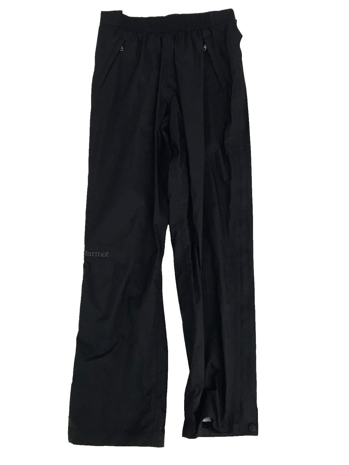 Marmot Men's Trousers Size M Black Nylon Elastic Waist Pockets Zip Sides Used