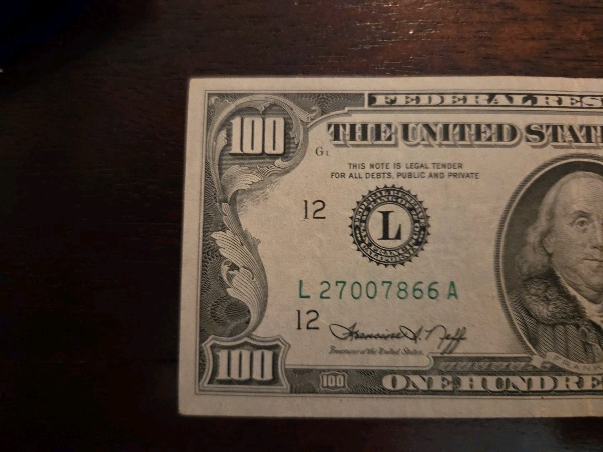 $100 Bill Old Small Face Series 1974 FRB San Francisco, CA