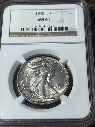 1945 WALKING LIBERTY HALF DOLLAR NGC MS61 - Old US 90% Silver Coin