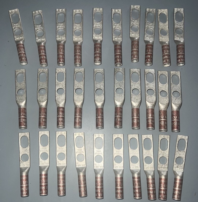 Lot Of (10) Burndy YA2C2TC38 Copper Lugs