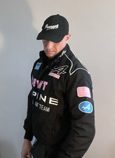 Small BWT Alpine Formula One Team Black Jacket &lsquo;44&rsquo; French Racing Blue Graphics