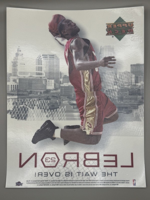 2003 Upper Deck LeBron James Rookie Promo Window Cling Poster Store Display Cavs