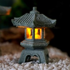Japanese Pagoda LED Lamp Statue Figurine, LED Lantern Pagoda Statue Style C