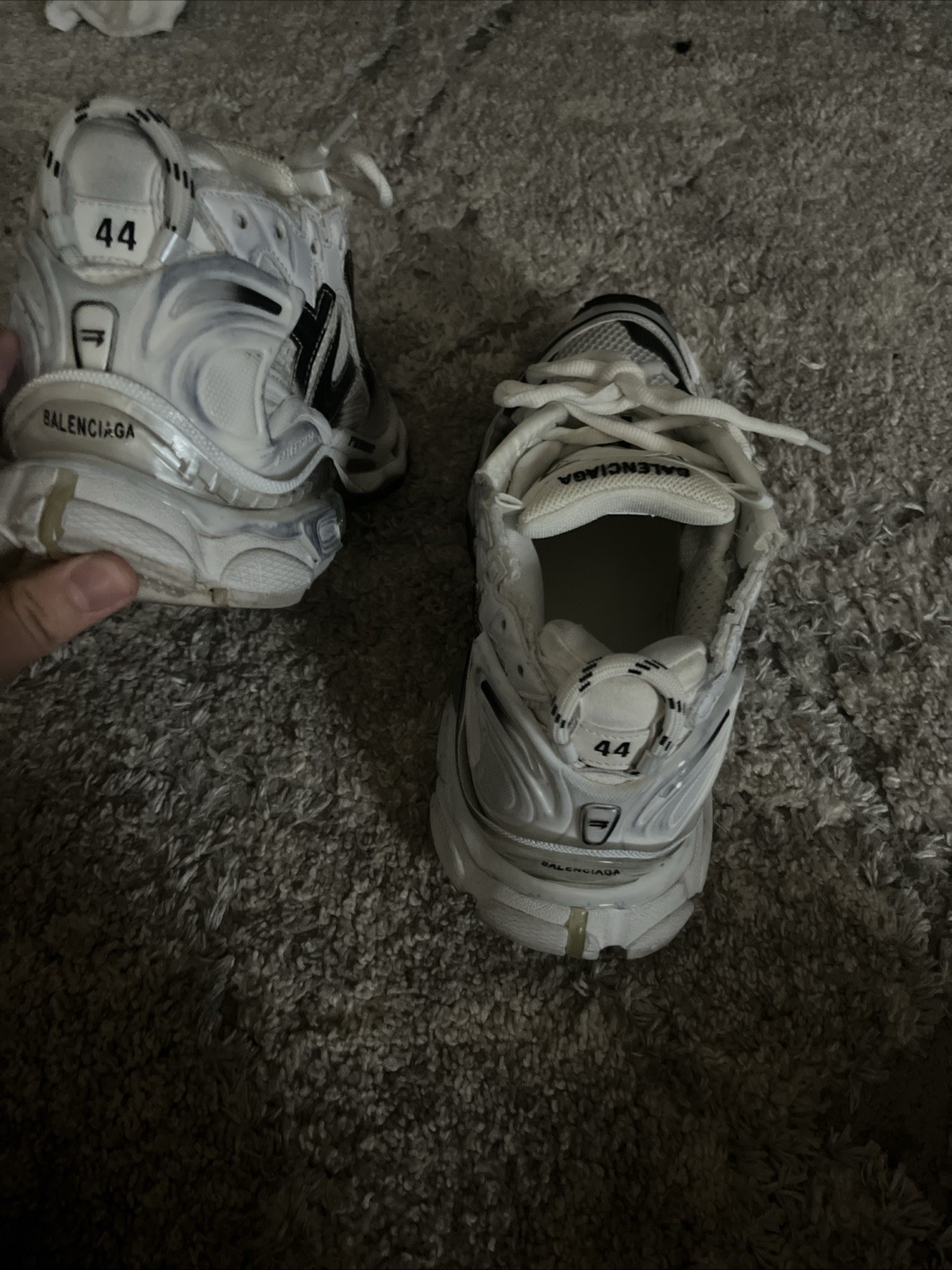 Balenciaga Men's runner sandals size 44 white black gradient thumbnail 5