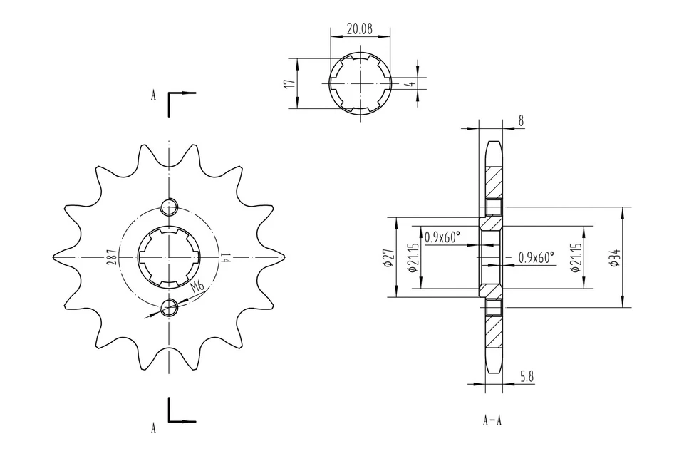 For Honda Nighthawk 250 1991-2008 BikeMaster 965478 520 Series Sprocket - Image 2 of 2