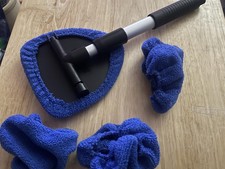 Windshield Cleaner Tool Portable Car Interior Window Cleaning Kit with Extendabl