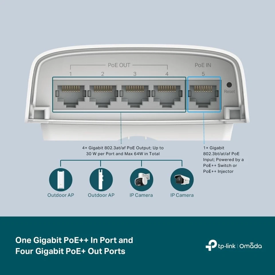 TP-Link Omada 5-Port Gigabit Smart Switch with 1 PoE++ In/4 PoE+ Out SG2005PPD - Image 3 of 4