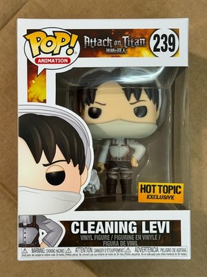 Funko Pop! Attack On Titan Cleaning Levi Hot Topic Exclusive w/ .5mm Protector