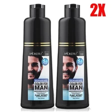 Men Black Beard Simple Hair Dye Color Shampoo Permanent Darkening Hair Coloring
