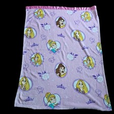 Disney Princess Blanket Pink Satin Trim 40 X 50" Crown Crafts Baby Toddler Size