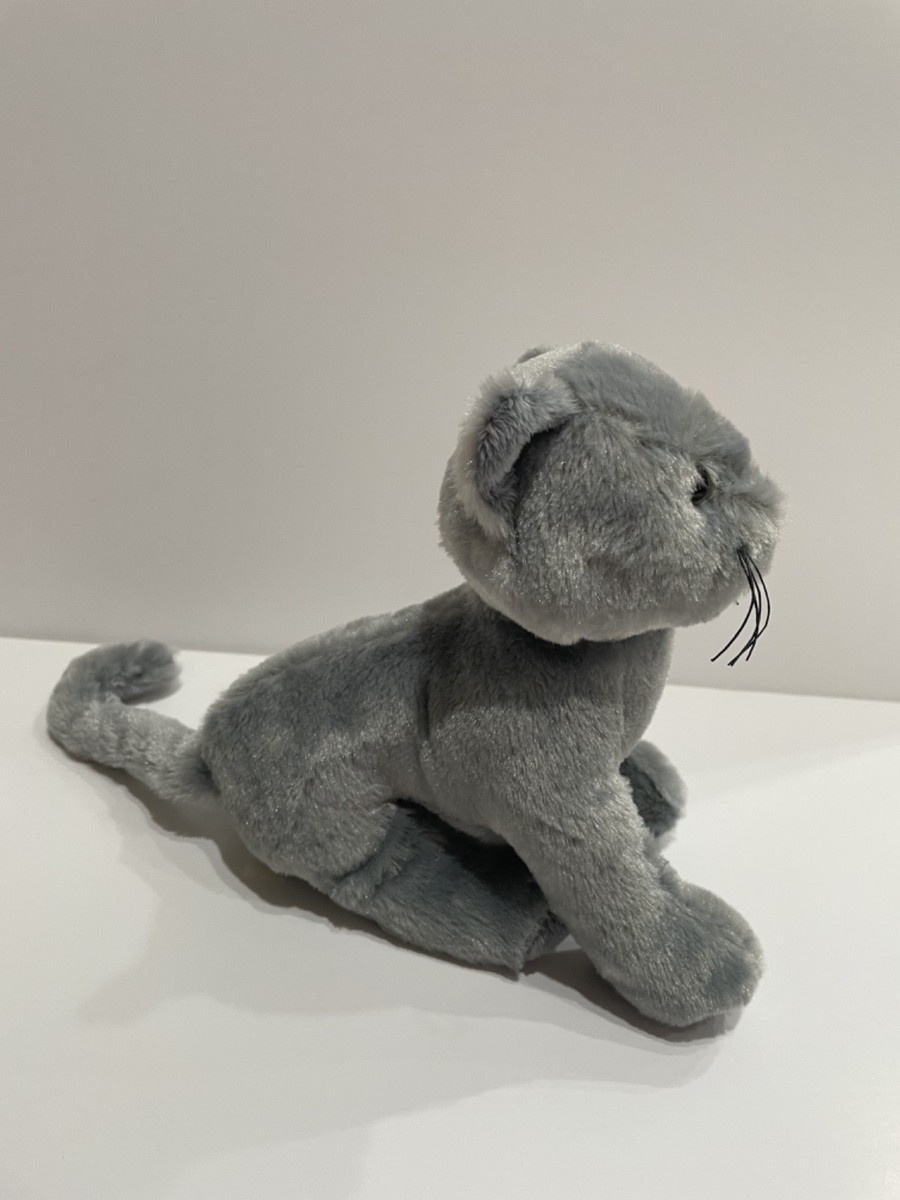 Webkinz Charcoal Cat Plush No Code Tag Gray Blue Kitten HM152 Ganz