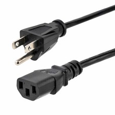 StarTech PXT10112 12ft 3.6m Computer Power Cord, NEMA 5-15P to C13, 10A 125V