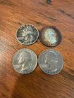 Washington Quarters 1964 x2 90% Silver No Mint Mark & 1965, 1968 No Mint Mark
