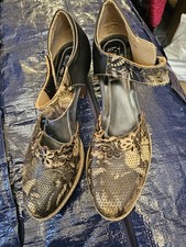 L'Artiste by Spring Step Floral Hand-Painted Leather Heeled Shoes Size 41