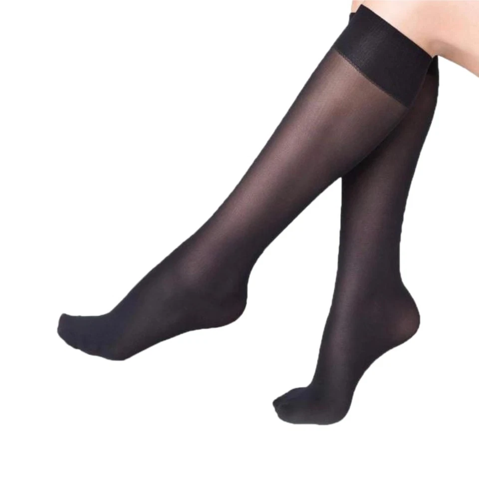 6×Paar Damen kniestrümpfe Feinsocken Reisestrümpfe Nylonstrümpfe Den 20/40/50 DE - Bild 2 von 4