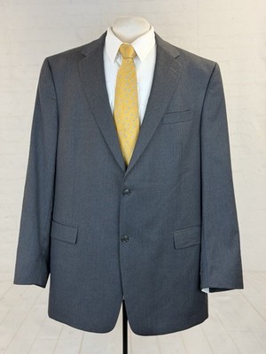 New Hart Schaffner Marx Mens Dark Gray 100% Wool Blazer 48XL $695 NWT Two Button