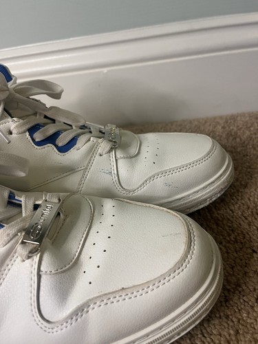 VTG Y2K Ecko Sneaker Basketball Shoes Mens Hip Hop Blue White Mens 12 Leather - Picture 7 of 11