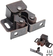 6 Pack Cabinet Latch - Double Roller Catch Hardware for Cupboard Closet Kitchen