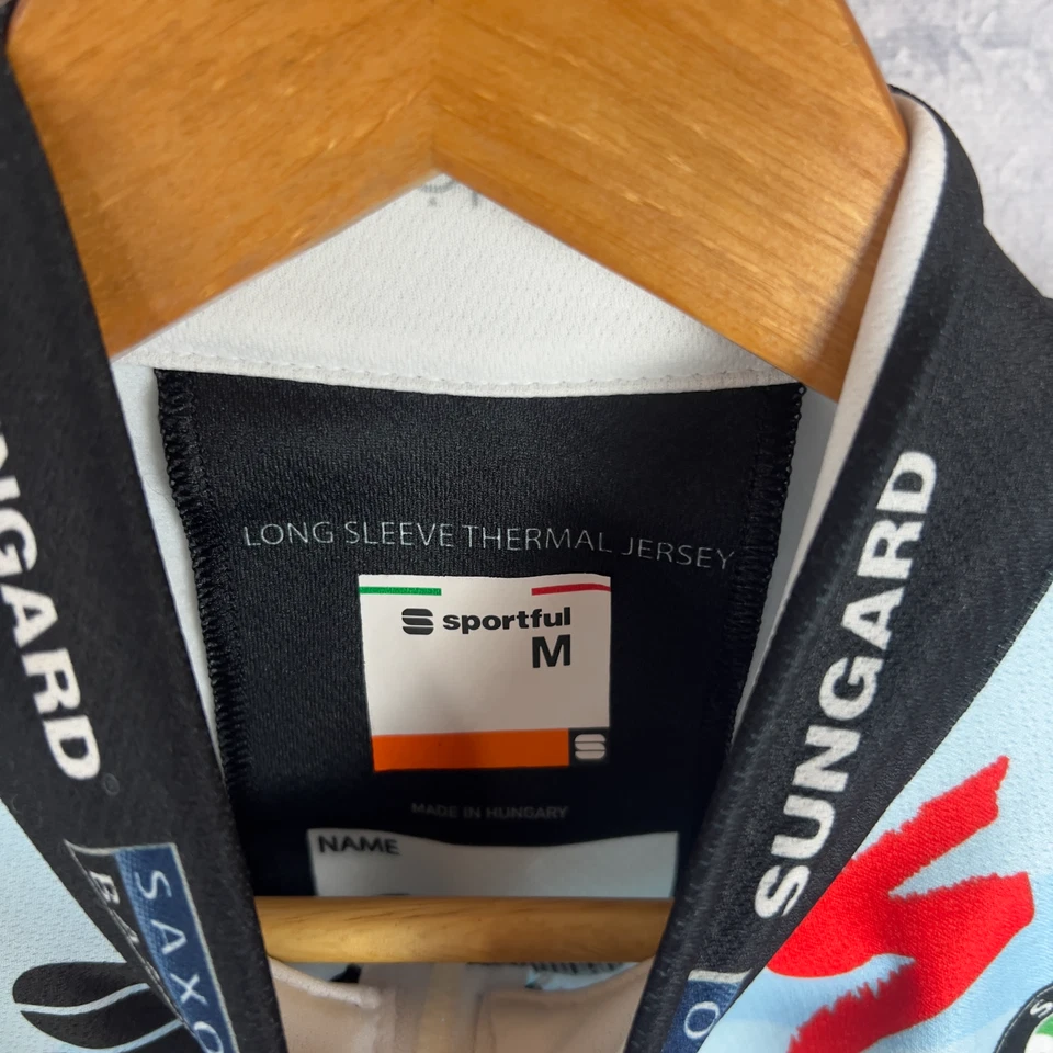 Camiseta masculina esportiva Saxo Bank Sungard ciclismo manga longa térmica equipe profissional - Imagem 4 de 4