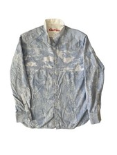 Robert Graham Limited Edition Blue Heavily Embroidered Men s Button Front Size M