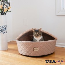 Cozy Medium Pet Bed Waterproof Cave Shelter Removable Zipper Cats Dogs New