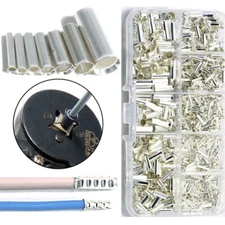 1100Pcs Wire Crimp Connectors Uninsulated Copper Bare Terminal Bootlace Ferrules