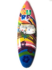 Surfboard w/ VW Van 70's Style 20" - Surf Hawaii - Trophy  lea05m50