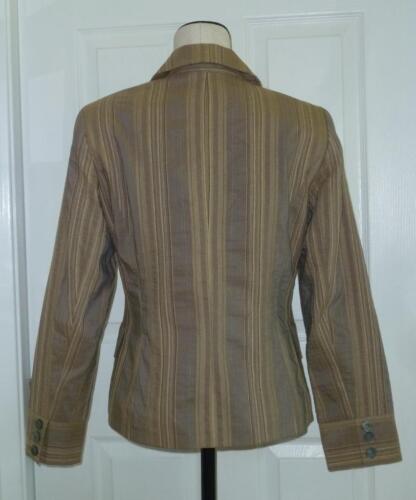 Chaqueta Blazer J JILL Gris Dorado Taupe Multi Texturado Rayas Talla 10 S M Nueva con Etiquetas $168 - Imagen 2 de 14