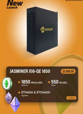Jasminer X16-QE 1850MH/s 550W 6G ETCHASH ETHASH Server WLAN mit Netzteil X16-Q X16