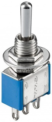 Goobay 10021 Interruttore A Levetta In Miniatura Blu, 2x IN-IN, 6 Pin, Per Connessioni Saldate, Dim 35x12.2x11.7 Mm - 3