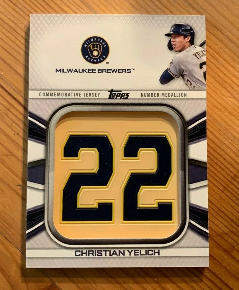 2022 Topps Christian Yelich Jersey Number Medallion Insert Brewers