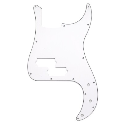White PVC 3 Ply P Bass Pickguard 13 Screw Holes Scratch Plate for PB Bass