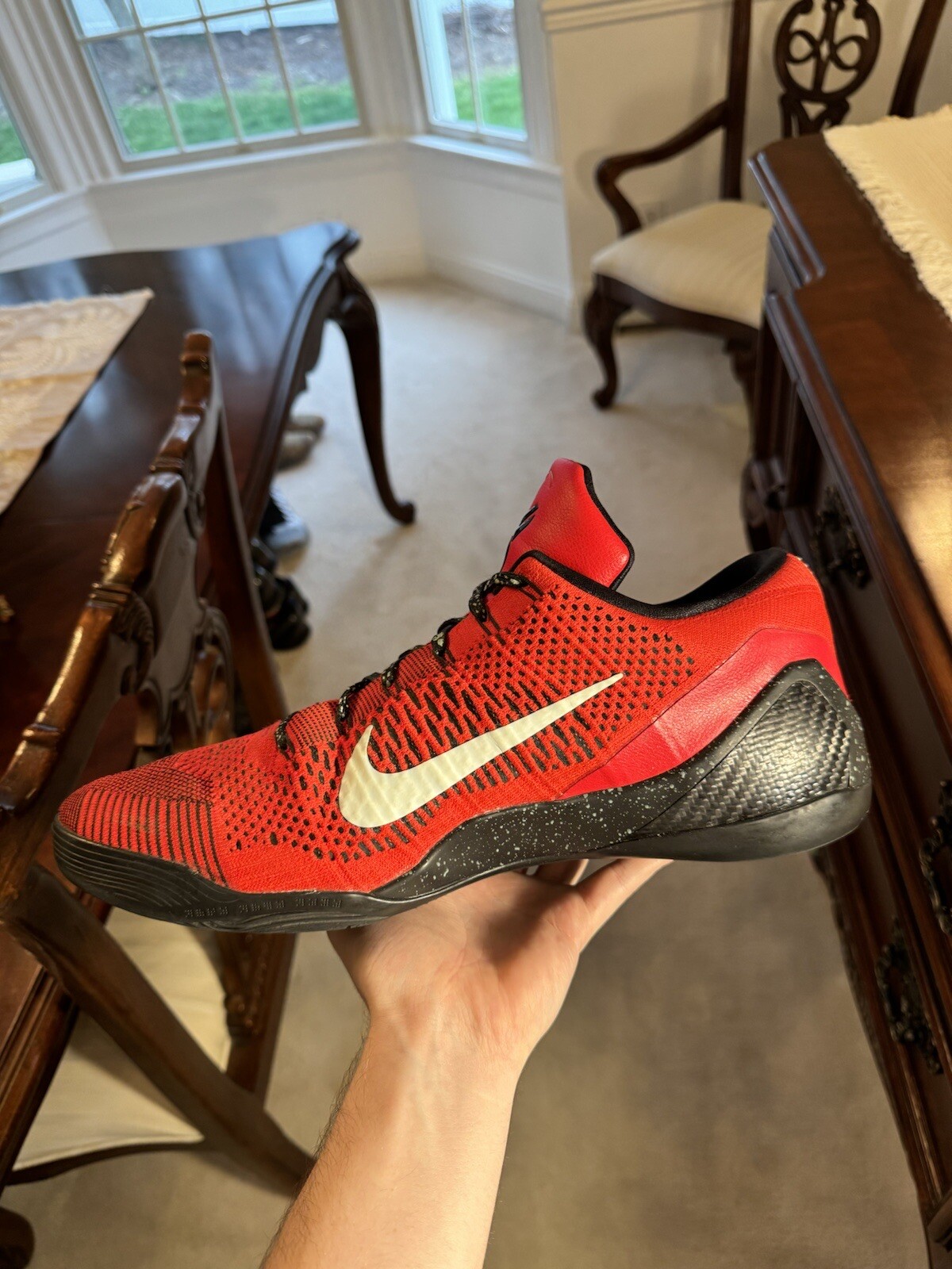 Size 16 - Nike Kobe 9 Elite Low University Red 2014 Used No Box Rare Pe image 4
