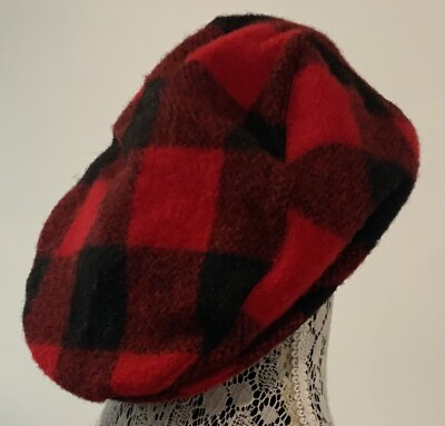 Red Roots Cap Vintage Roots Red Plaid Newsboy Cap | eBay