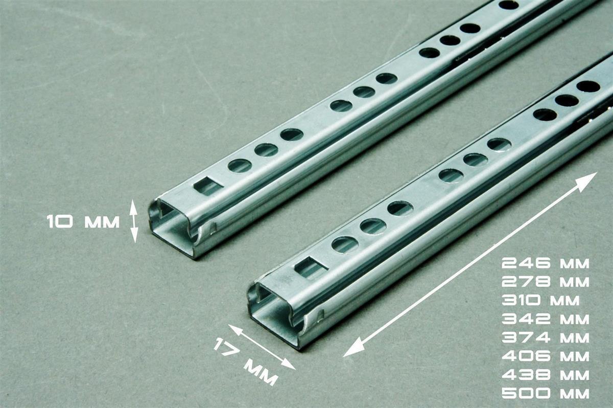 Schubladenschienen Teilauszug Auszug 17mm Schiene schmal Teleskopschiene Küche