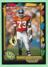 1991 Wild Card Premier Edition Football Simon Fletcher #24 Broncos👍