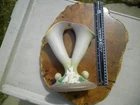 1930s Roseville Pottery Gardenia Double Cornucopia Floral Vase 622-8 Rare Grey!