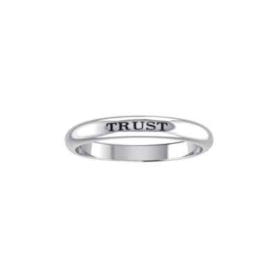 Trust 925 Sterling Silber Ring feine ermächtigende Worte Schmuck