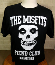 Misfits Band Skull Logo Fiend Club Est. 1977 Large Black T-Shirt