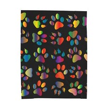 Paw Prints Velveteen Plush Blanket