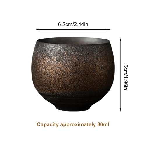 2x80ML Japanese Style Teacup Water Cup Stoneware Ceramic Hand-painted Kungfu Cup - Picture 6 of 23